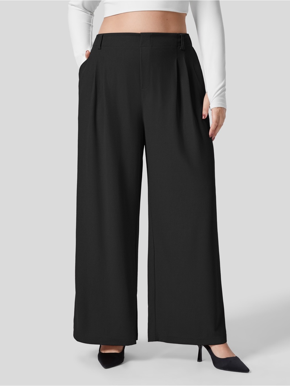 HALARA Black Wide Leg Pants